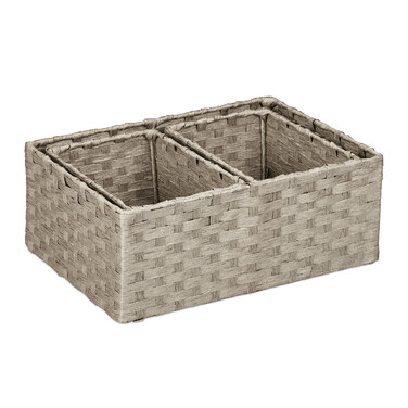 Relaxdays Woven Storage Basket 3-Piece Set