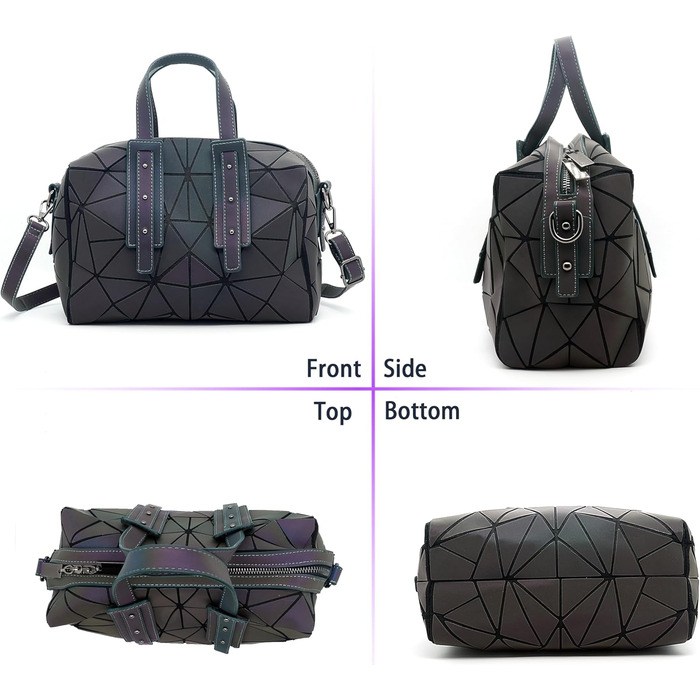 Геометричний гаманець жіночий світловідбиваючий, сумка через плече голографічна Geometrisches Portemonnaie (Cb-02)