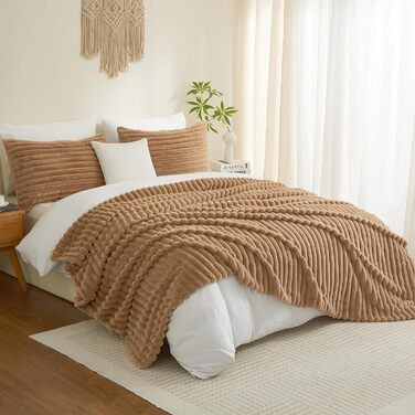 Плед Луофанфей з м'якого плюшу, 180x200 см, салатовий/кремовий, з ефектом 'пухирців', теплий, флісовий, для ліжка, дивану, софи, кімнати, офісу