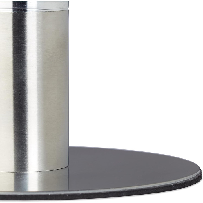 Тортниця Relaxdays з підставкою, Ø 30 см, для сервірування, поворотна, скло та нержавіюча сталь, прозора/срібна