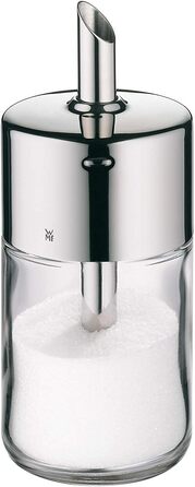 WMF Barista Sugar Shaker 240g, Glass & Two-in-One Salt/Pepper Shaker Set, 2-Piece, Small Shaker, Salt Shaker, Pepper Shaker, Cromargan Stainless Steel, Matte Finish, Dishwasher Safe, Grey, centimeters