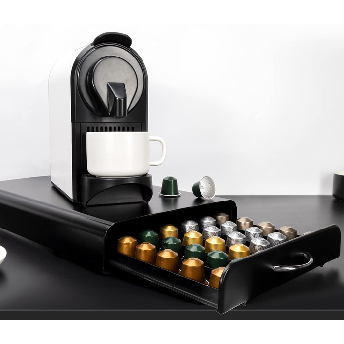 Тримач для капсул Nespresso SYSYLY, органайзер на 60 капсул, металевий, чорний