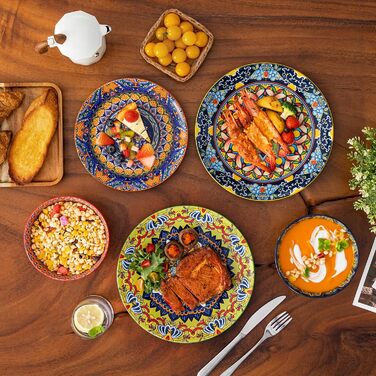 Набір посуду Porzellan vancasso 18 предметів (6 осіб) – тарілки, десертні тарілки, миски, серія KRVI