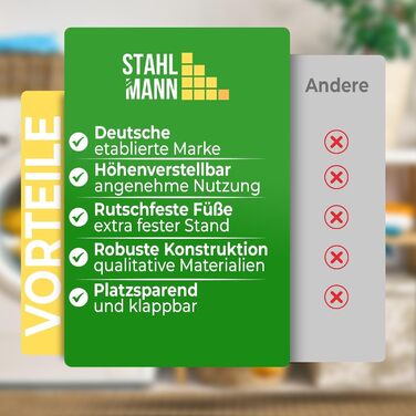 Прасувальна дошка STAHLMANN® 105x30 з неслизькими ніжками – міцна та стійка – Made in EU