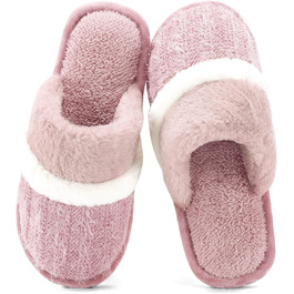 Тапочки домішки жіночі чоловічі зимові - м'які з Memory Foam, теплі та з антиковзаючою підошвою для холодних днів. Зручні та елегантні сліпони як стильний подарунок. Рожеві, 38/39 EU