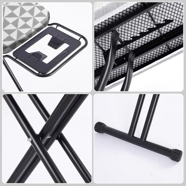 Професійний відкидний стіл для прасування з металу, 120x39 см, регульована висота