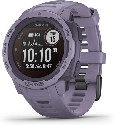Garmin Instinct - водонепроникний GPS-годинник зі спортивними та фітнес-функціями. Вимірювання частоти серцевих скорочень на зап'ясті, фітнес-трекер та сповіщення зі смартфона. Різні моделі (Instinct Solar, Lila)