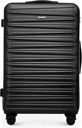 WITTCHEN Skyspeed Line - великий валіза з жорстким корпусом ABS, 4 колеса, телескопічна ручка, комбінаційний замок, чорний. Підходить для авіакомпаній Lufthansa, Eurowings, Ryanair, Condor