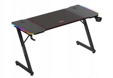 Ігровий стіл Huzaro, чорний, з LED-підсвіткою, 140x60 см, з пультом керування та килимком