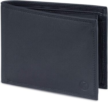 KORUTA® Men's Wallet Black with RFID Protection | Genuine Leather Bifold Wallet Large 13 Compartments Money Clip Wallet for Men Wallet Portmonee Made of Genuine Leather (Black)