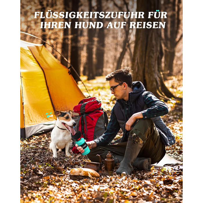 Складана пляшка для води для собак Lesotc 800 мл, блакитний колір, для прогулянок, подорожей та кемпінгу