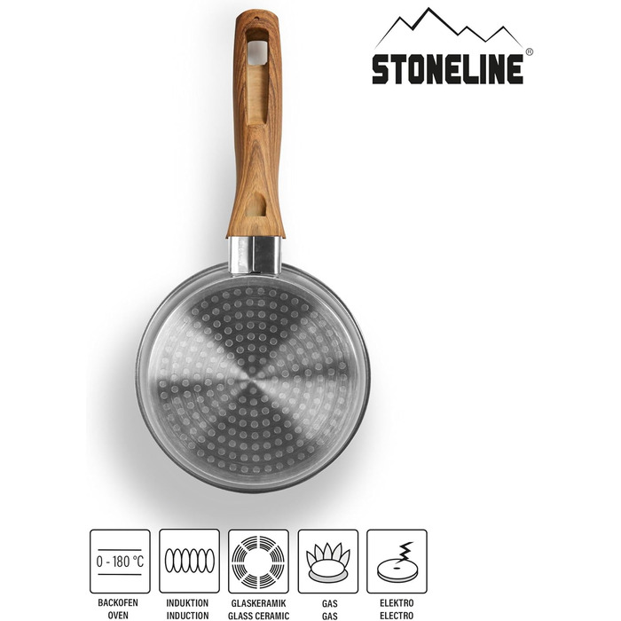 STONELINE сковорода Back to Nature 28 см, Made in Germany, антипригарне покриття з натуральним каменем, для всіх типів плит (вкл. індукція), смаження без жиру