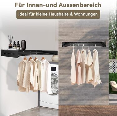 Настінна сушилка для білизни Donken, 80/100 см, розтяжна, для ванної, балкону, тераси