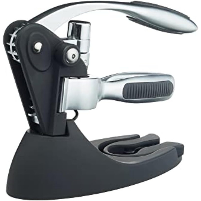 BarCraft Waiter's Corkscrew and Wine Bottle Opener, with Bottle Stopper, Foil Cutter and Replacement Non-Stick Worm, Metal Shimmer, 1 Set with Presentation Box