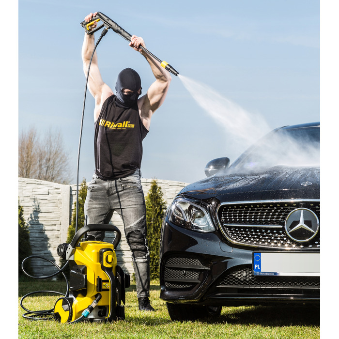 Мийка високого тиску Riwall KOX250M L7 250barEW + піноутворювач + щітка для тротуарної плитки