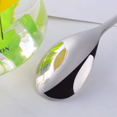 Набір довгих ложок для лате макіато та десертів із нержавіючої сталі 304, 20.5 см, 8 шт, сріблясті