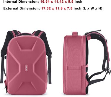MOSISO Рюкзак для камери, DSLR/SLR/беззеркальна фототехніка, 15-16 дюймів, водонепроникний, з відділенням для штатива та ноутбука, сумісний з Canon/Nikon/Sony, (Пилно-рожевий)