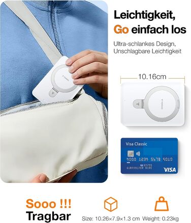 TORRAS Power Bank 5000mAh з MagSafe, 22.5W PD, USB-C, для iPhone 17 Pro Max та інших моделей