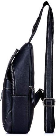 Чорна спортивна сумка через плече/на груди з нейлону для чоловіків та жінок. Ідеально підходить для подорожей, школи, роботи, велоспорту, кемпінгу та активного відпочинку.