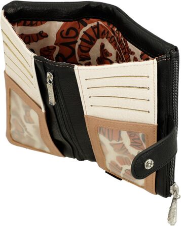 Anekke Alma RFID Wallet, Protection and Elegant Style, Spacious Compartments and Zipper, Dimensions: 18 x 10 x 2 cm, Wallets for Women, Multicolor