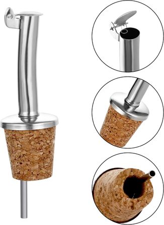 Набір виливників для пляшок Incutex (5 шт.) з пробками та щіткою для чищення. Підходять для олії, спиртних напоїв, вина, лікеру, оцту