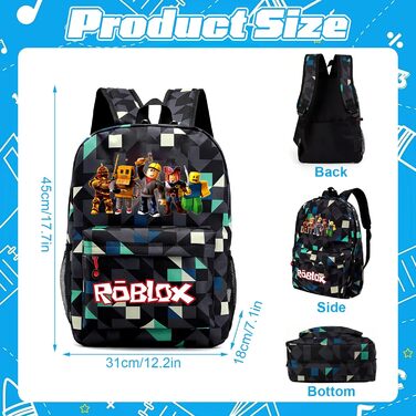 Дитячий рюкзак Yumcute Ro-blx: велика місткість, рюкзак для школи, для хлопчика 10 років, з принтом, мультфільм, аніме, для подорожей
