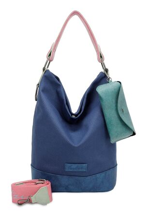 Сумка жіноча Fritzi Izzy Olga Canvas Hobo, веганська, з регульованим ременем, 37x27x17 см, багатокольорова (Navy)