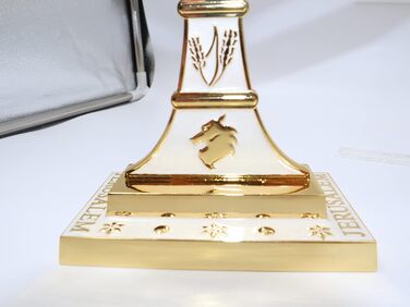 Єрусалимська менора на 7 гілок, емаль, 12 колін Ізраїлю, підсвічник, 27,4 см, золото-біла