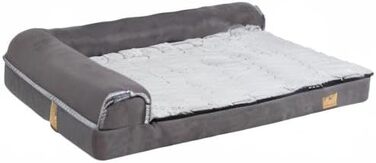 Ортопедичне ліжко для собак BingoPaw XL: велике, зручне, знімний чохол, водонепроникна підстилка, 120x90x25 см