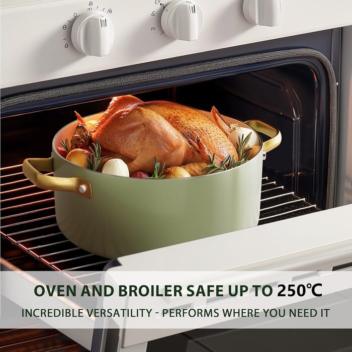 Набір посуду RIOVARM з нержавіючої сталі з антипригарним покриттям Ceramic, 6 предметів: каструлі, сковороди, соусники, шпатель. Посуд для кухні