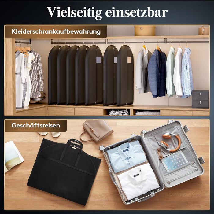 Чохли для одягу Lifewit 100x60 см (3 шт) – для костюмів, піджаків, блейзерів. Захисний мішок для одягу з мішком для взуття, 120 GSM, для подорожей та зберігання.