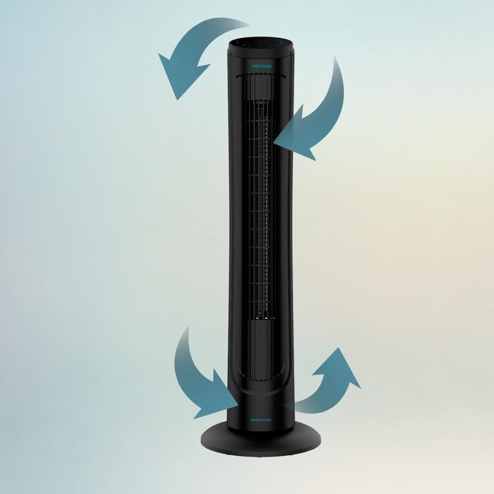 Вентилятор турецький Cecotec EnergySilence 9090 Skyline, 45 Вт, 102 см, з пульт та таймером, чорний