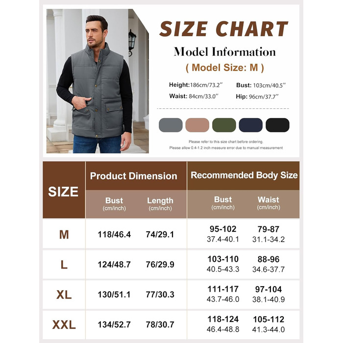 Xnova чоловіча зимова жилетка з підкладкою Thero Sherpa, тепла флісова жилетка, зимова куртка, жилетка для полювання, робоча жилетка, утеплена жилетка для активного відпочинку, сіра, розмір M