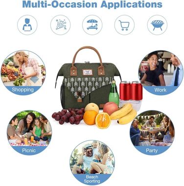 Термосумка Lekesky для жінок - об'єм 11л, зелена