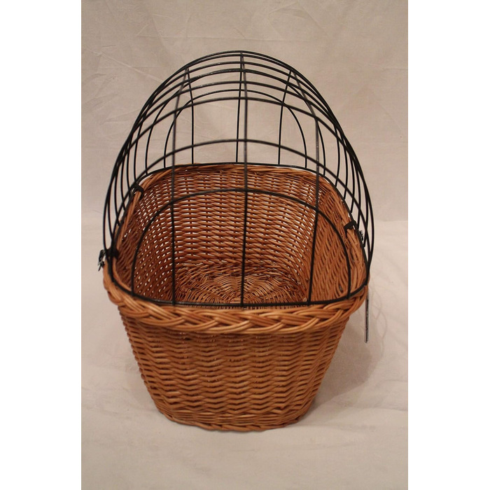 Корзина для собак на кермо велосипеда з ротангу з металевою сіткою та подушкою XL або XXL. Ротангкова корзина для собак, корзина на кермо, кошик для покупок (XL з подушкою) (XL без подушки)