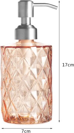Дозатор для мила Ekirlin зі скла для кухні та ванної кімнати, 340 мл. Підходить для мила для рук, миючого засобу, ефірних олій та шампуню. Колір: Темно-сірий (Бурштиновий)