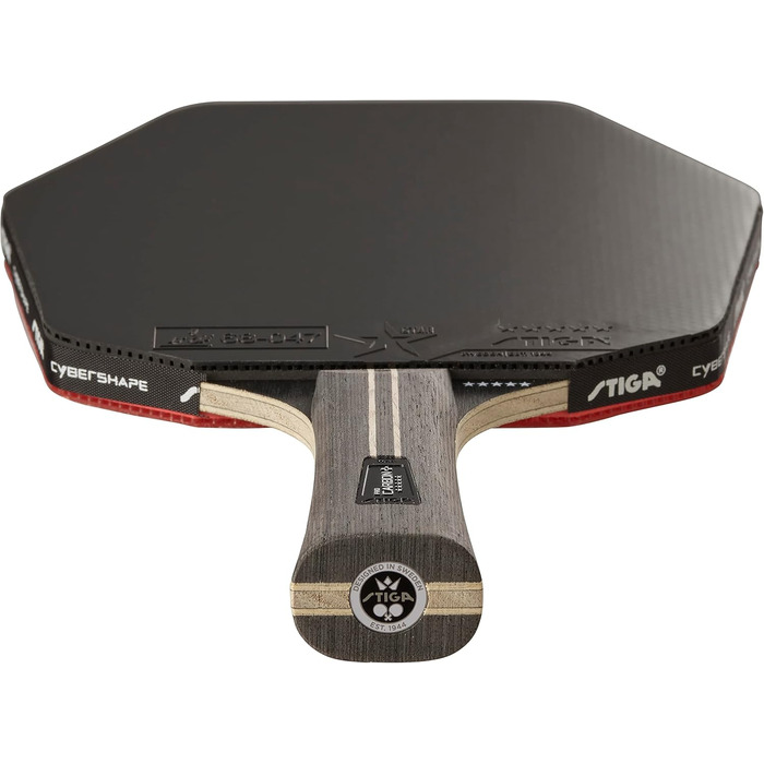 STIGA Pro Carbon+ Cybershape Table Tennis Racket - 5-Star Offensive Paddle for Professional Play