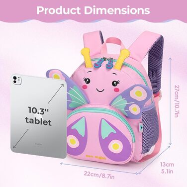 Дитячий рюкзак PROTAURI для школи, садочка та подорожей: рюкзак з малюнком тварин для дітей 3-5 років