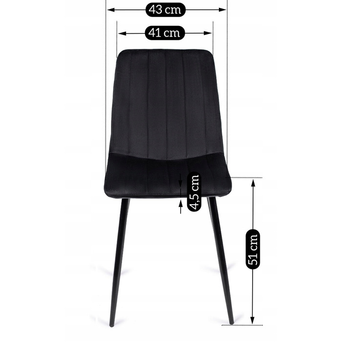 Стілець Mebel Elite, велюр, чорний, 1 шт.