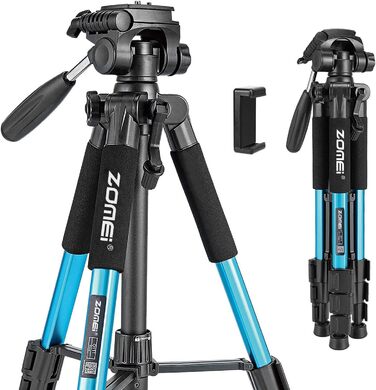 Штатив ZOMEI Q111 для камери та смартфона, алюмінієвий, легкий, 47–140 см (Блакитний)