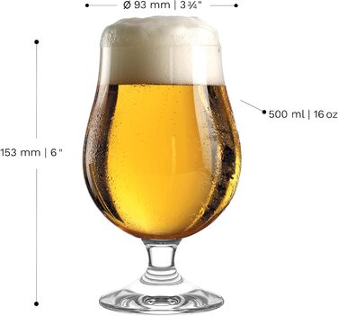 Набір пивних келихів Stölzle Lausitz Berlin 6 шт, 390 мл - для Pilsner та іншого пива, кришталь, Німеччина