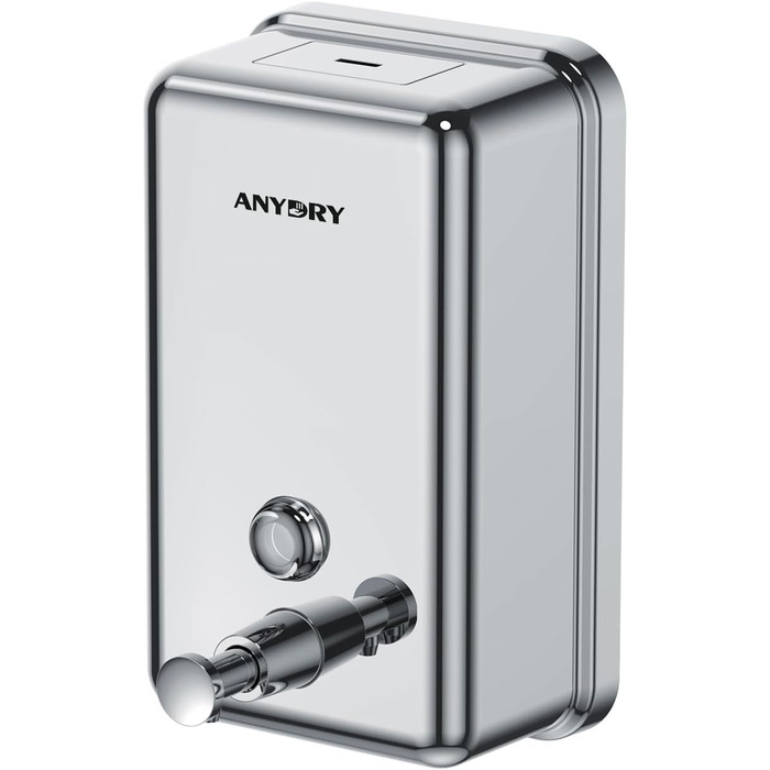 Диспенсер для рідкого мила anydry AD1003, настінний, 1100 мл, ручний, нержавіюча сталь, полірований