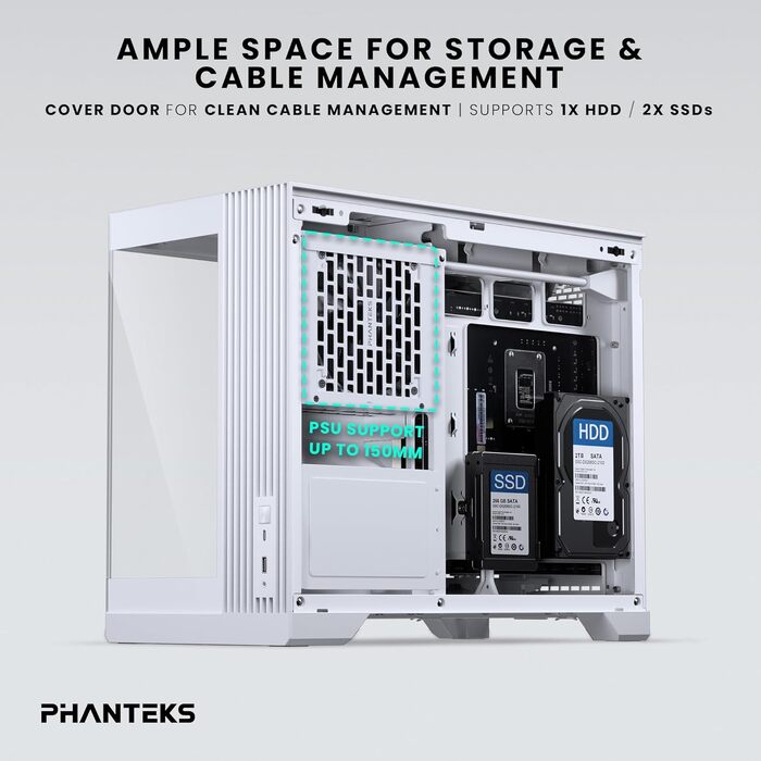 Корпус для ПК Phanteks XT V3 Mini-Tower Micro-ATX, білий, загартоване скло, 3x 120мм RGB вентилятори, підтримка радіатора 360мм та GPU 430мм