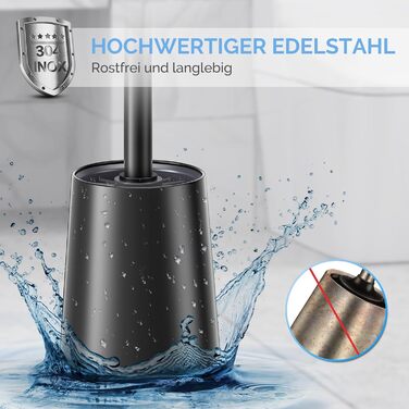 Набір для чищення унітазу HAMITOR з силіконової щітки, підставка та очищувач для краю унітазу. Набір для ванної кімнати, 1 шт., чорний