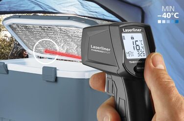 Лазерний термометр Laserliner ThermoSpot: вимірювання температури від -38°C до 365°C, 8-точкова лазерна точка, Auto-Hold, MAX-індикатор