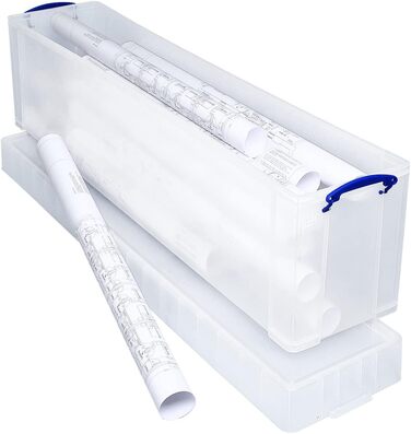 Really Useful Box, Really Useful Box Storage Box 77 Litre, transparent, plastic, colorless, 77 Litre (Pack of 1)