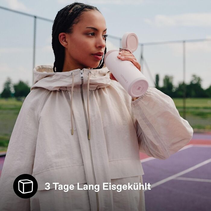 Термопляшка Stanley IceFlow Twist Flip 0.47л, Rose Quartz — герметична, зі сталі, для напоїв