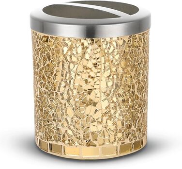 Набір аксесуарів для ванної кімнати, 4 шт., золотий, з дозатором мила, скляницями для ватних паличок, тримачем для зубних щіток та мильничкою