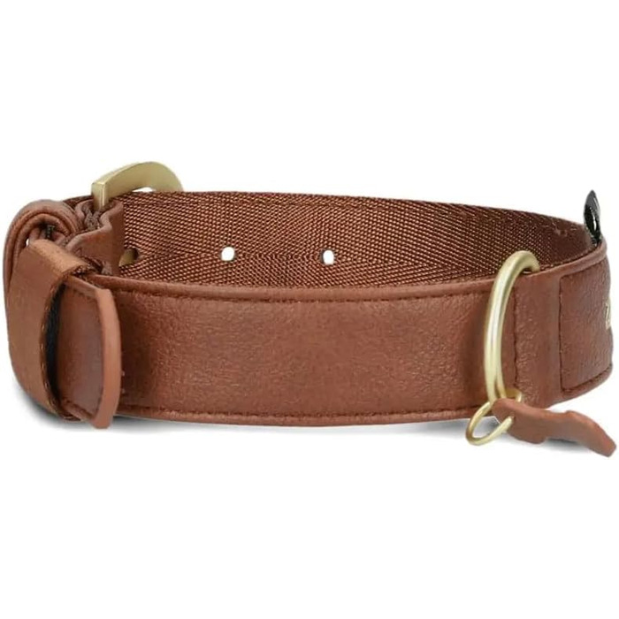 Нашийник для собак ZWEI Leo LE15 з якісної штучної шкіри, регульований, середній/великий розмір, колір cognac