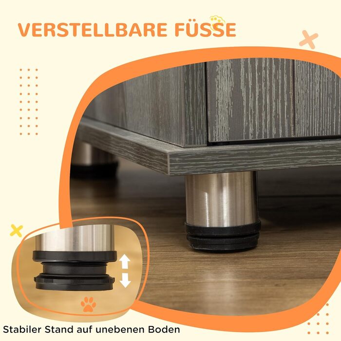 Клітка для собак PawHut - переноска для домашніх тварин, хатинка для собак, вольєр з замком, магнітною дверцятами, вікном, для собак малих та середніх порід, сірого кольору, 85 x 55 x 87 см